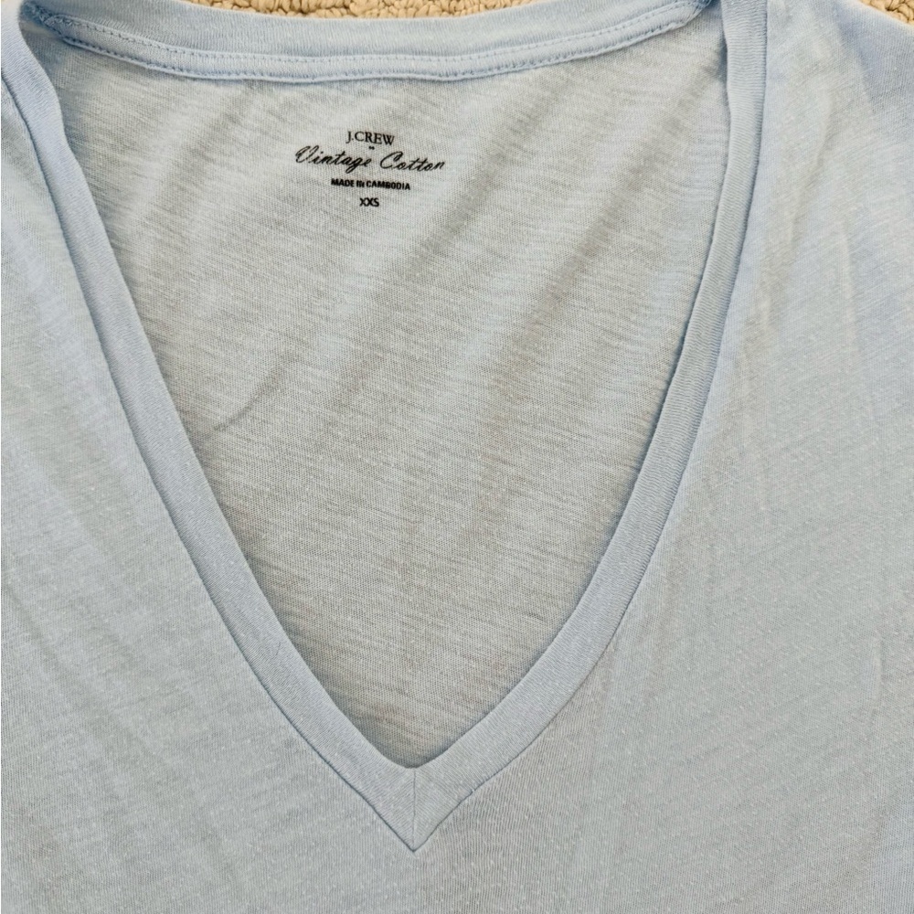 J. Crew Sky Blue V-Neck Tee